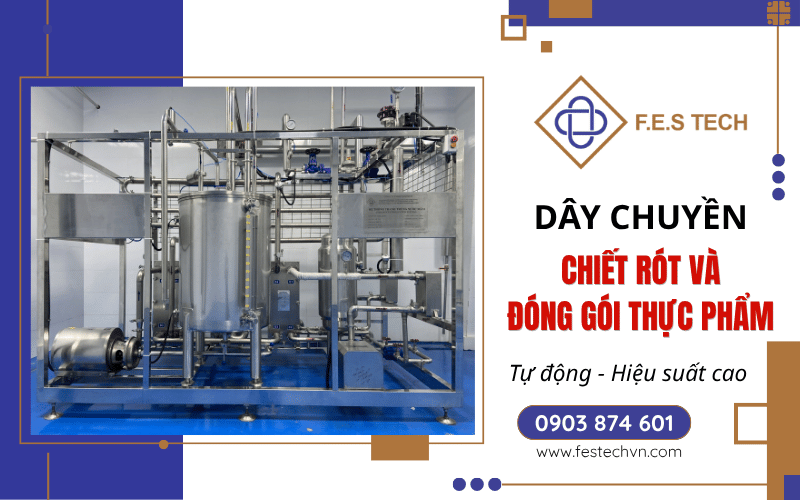 dây chuyền chiết rót đóng gói thực phẩm tự động