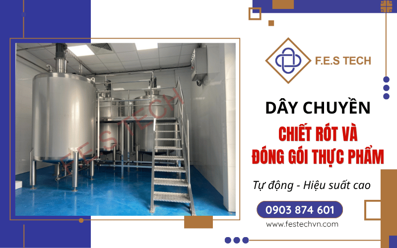dây chuyền chiết rót đóng gói thực phẩm tự động